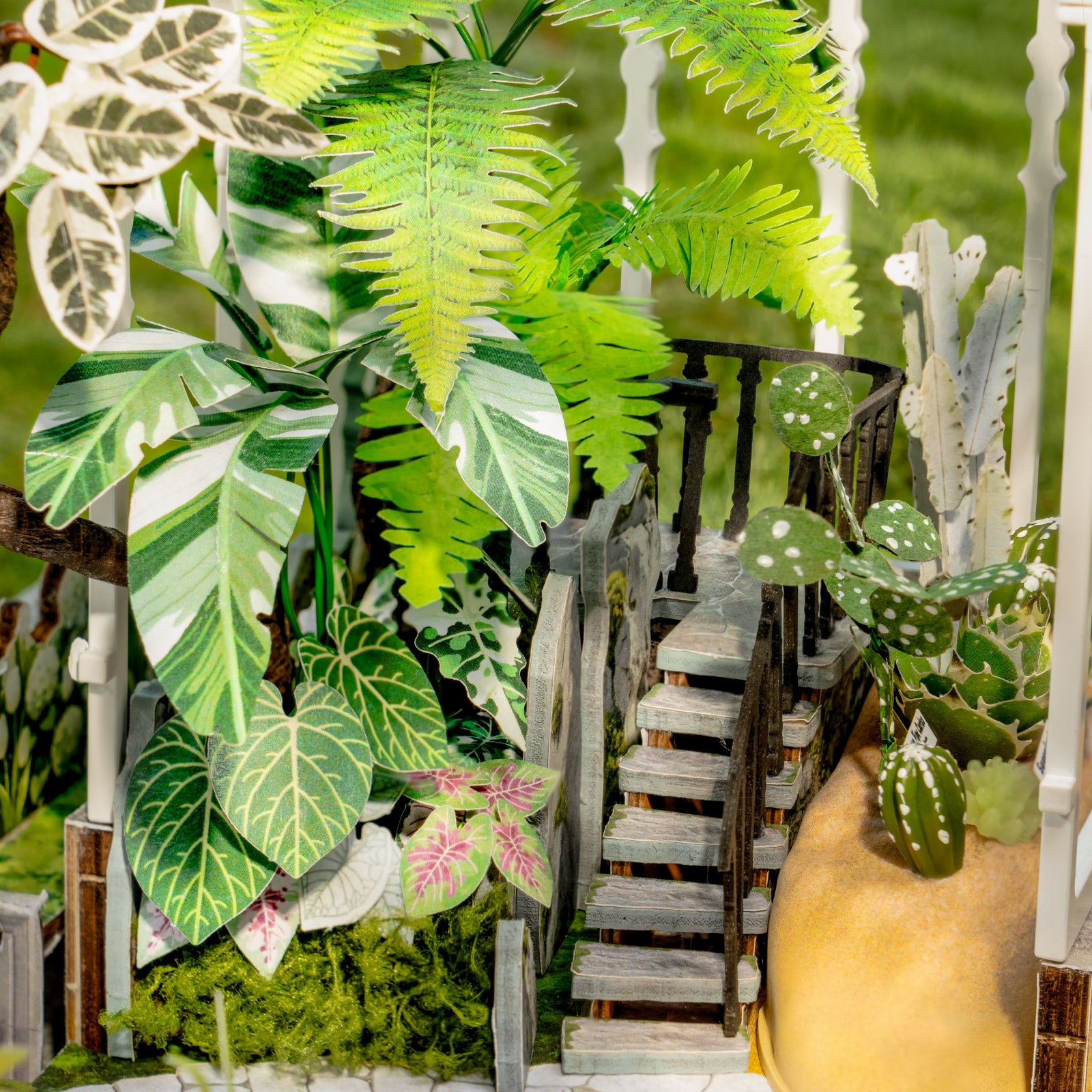 Rolife Oxygen Oasis DH102 interior detail with botanical furniture and garden elements