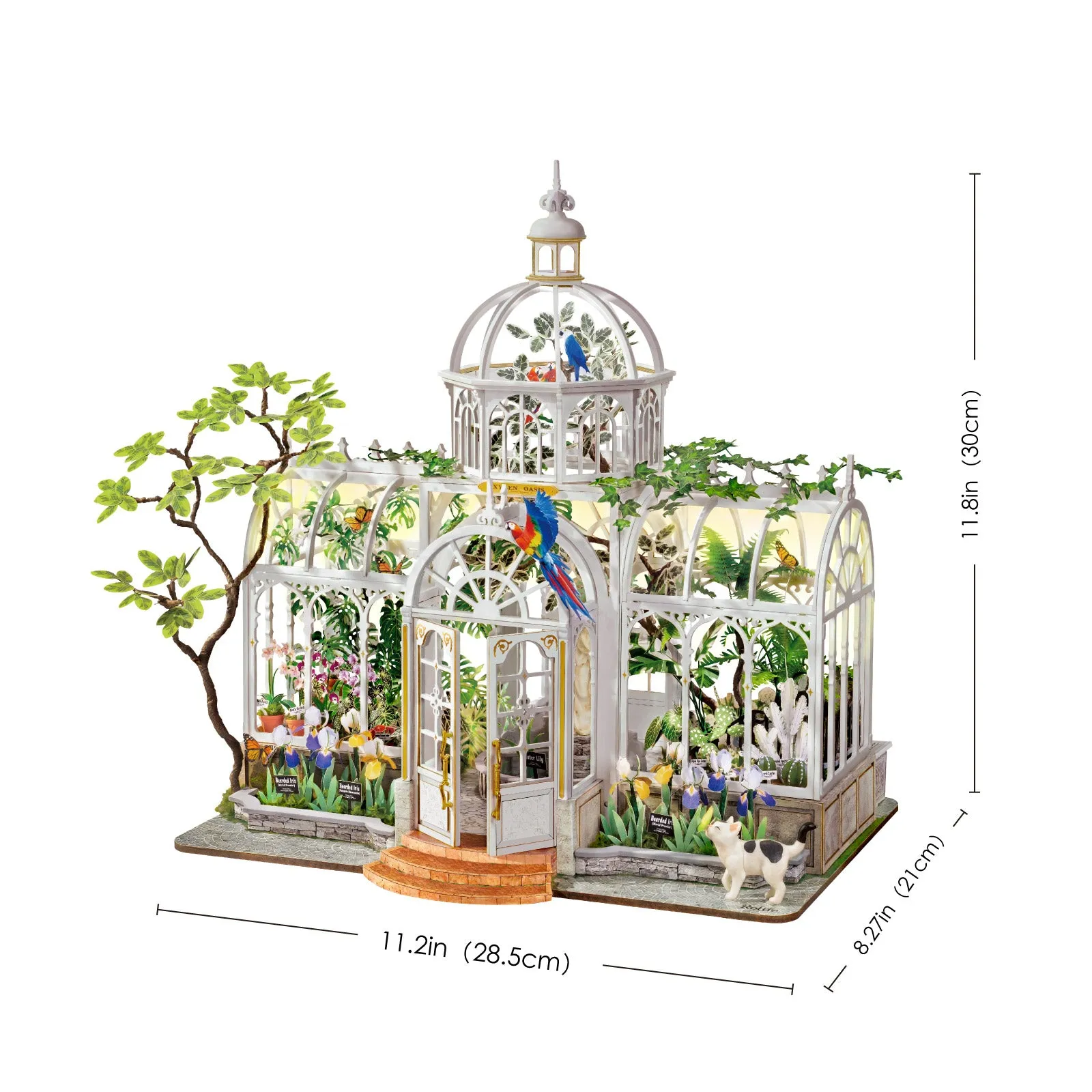 Rolife Oxygen Oasis DH102 decorative plant accessories and greenhouse detail close-up