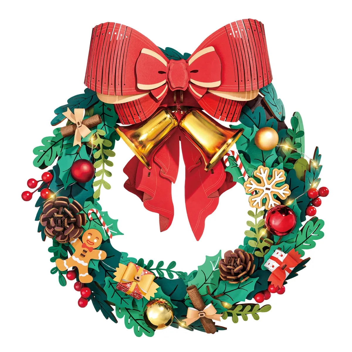 Rolife Christmas Wreath TGL04 white background wreath product view