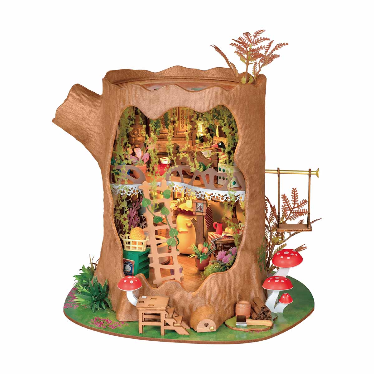 Rolife Fairytale Tree House DG179 white background miniature tree house product view