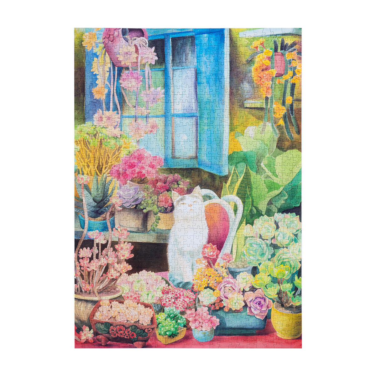 Rowood Cat's Plant Yard PT012 puzzle artwork on a white background