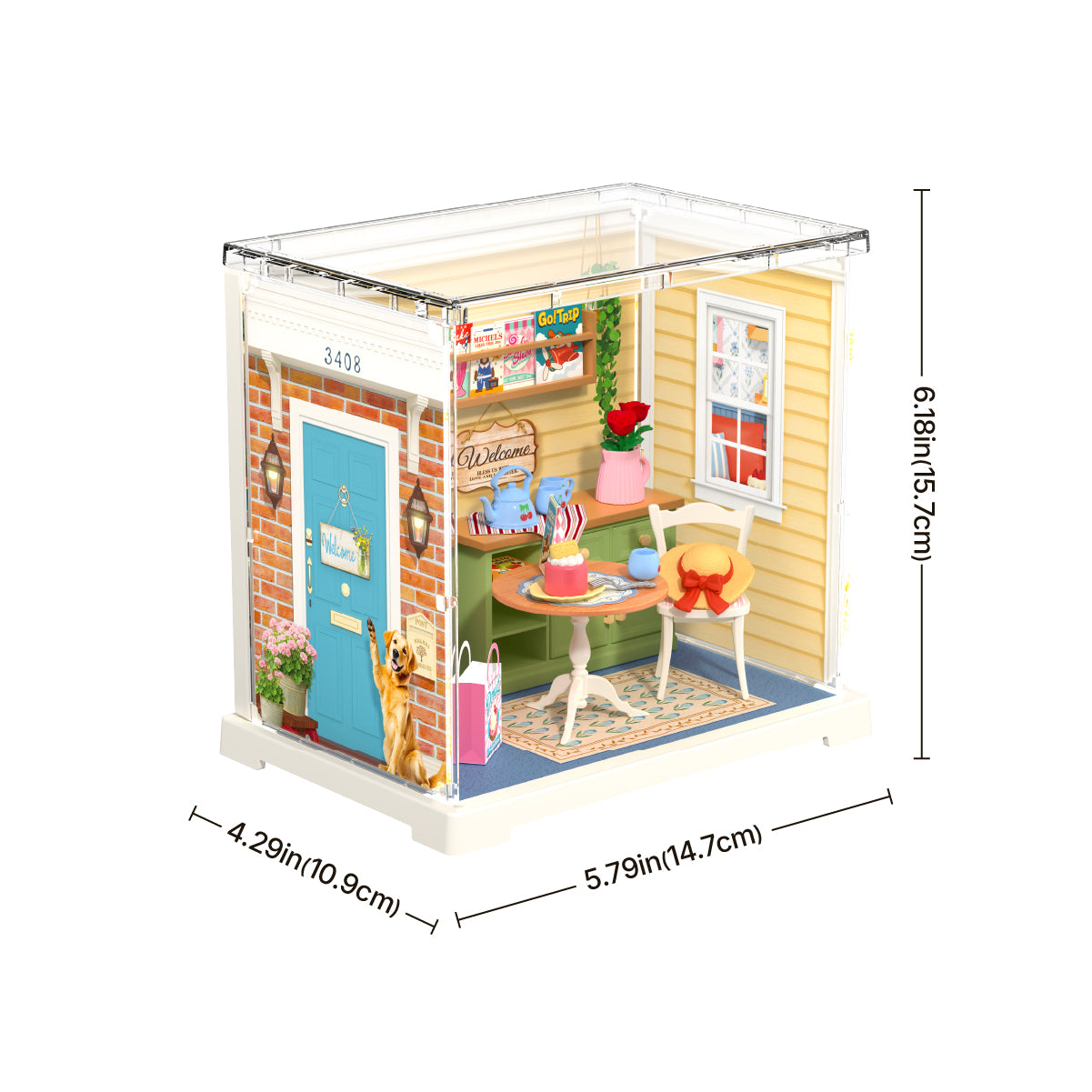 Sunshine Sip Porch DWS07B size graphic with assembled dimensions shown