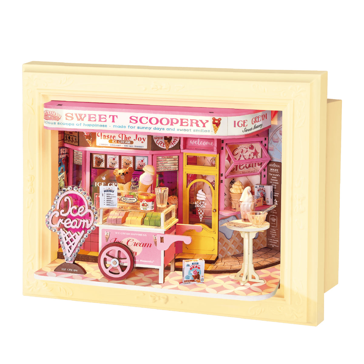 Rolife Sweet Scoopery Ice Cream DP002 white background story frame product view
