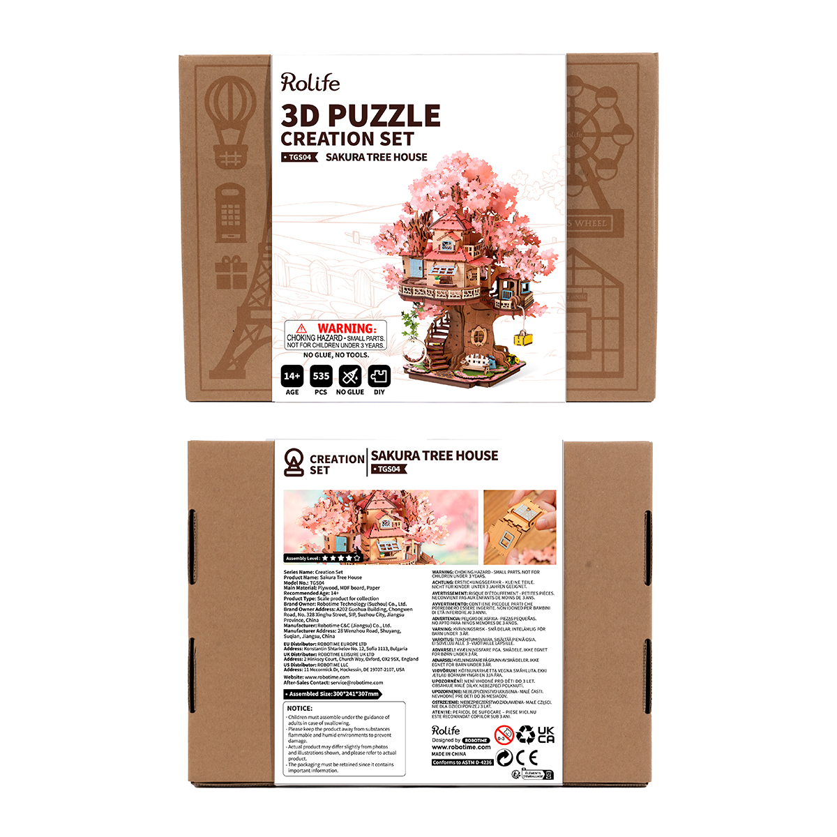 Rolife 3D Wooden Puzzle - Sakura Tree House TGS04 gallery image 8