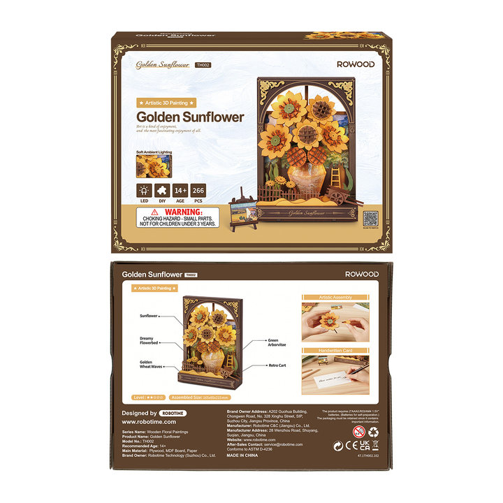 Rowood 3D Wooden Puzzle - Golden Sunflower TH002 gallery image 7