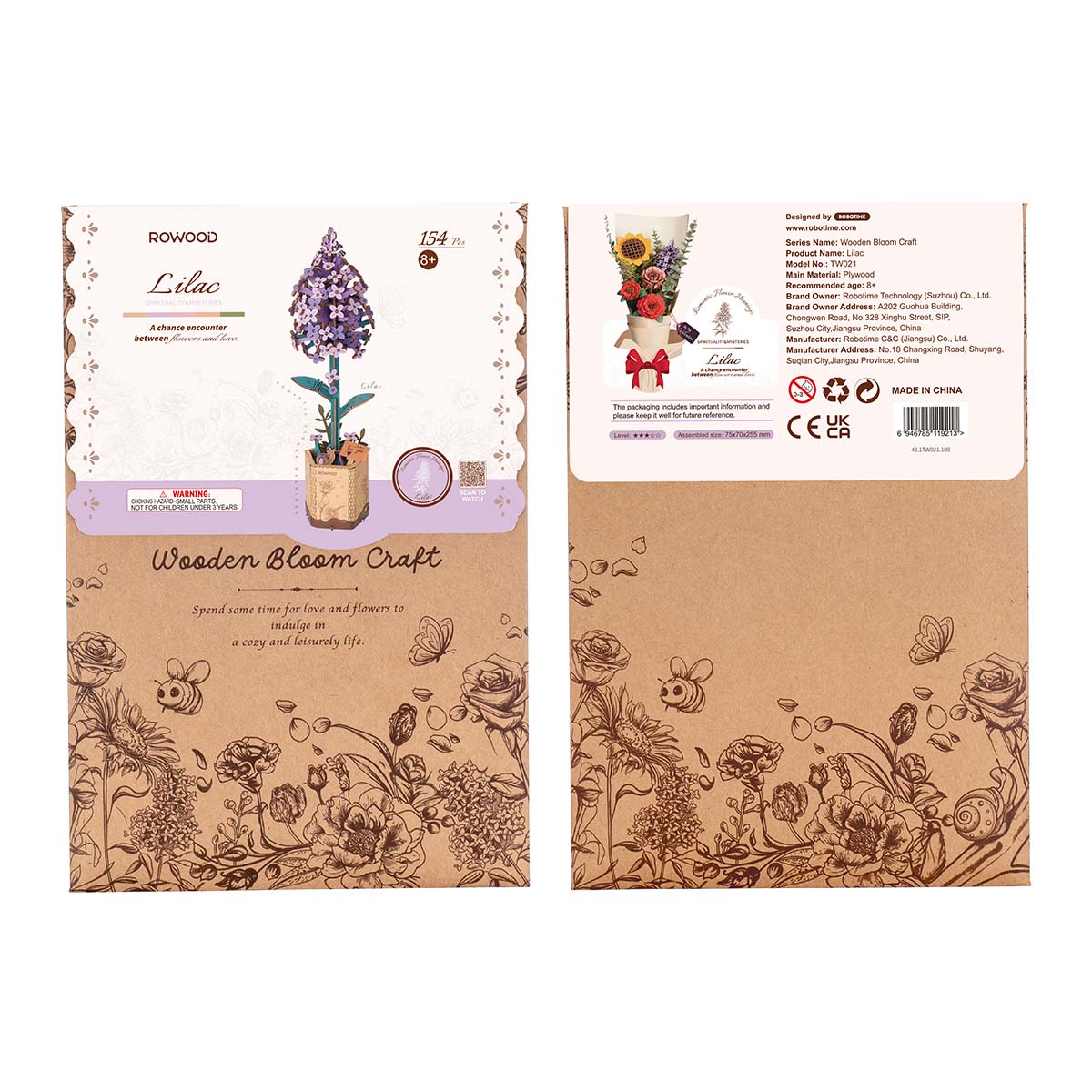 Rowood DIY Wooden Flower Lilac TW021 gallery image 6