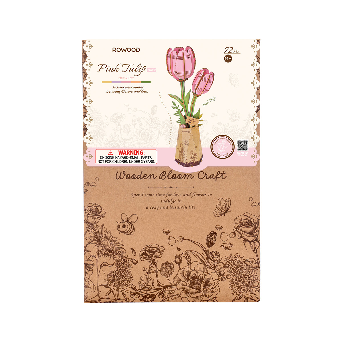 Rowood DIY Wooden Flower Pink Tulip TW082 gallery image 5
