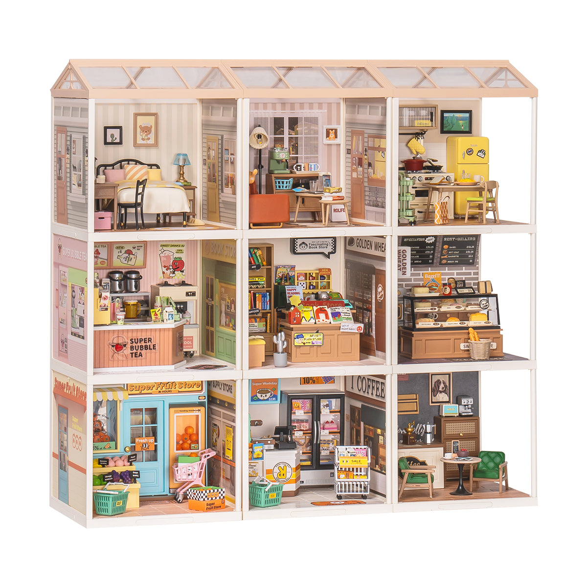 Rolife Super Creator Miniature House 9 in 1 Nine Grid alternate product view