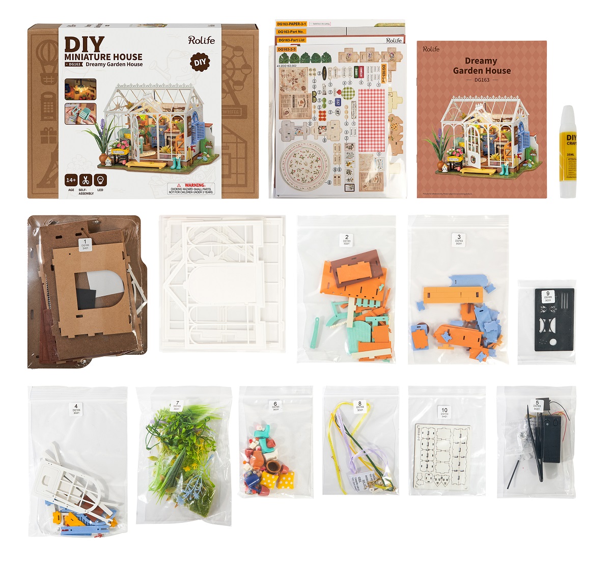 Rolife Miniature House - Dreamy Garden House DG163 product package box