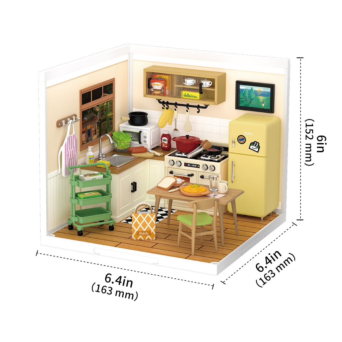 Rolife Happy Meals Kitchen Super Creator Miniature House DW008 gallery image 6