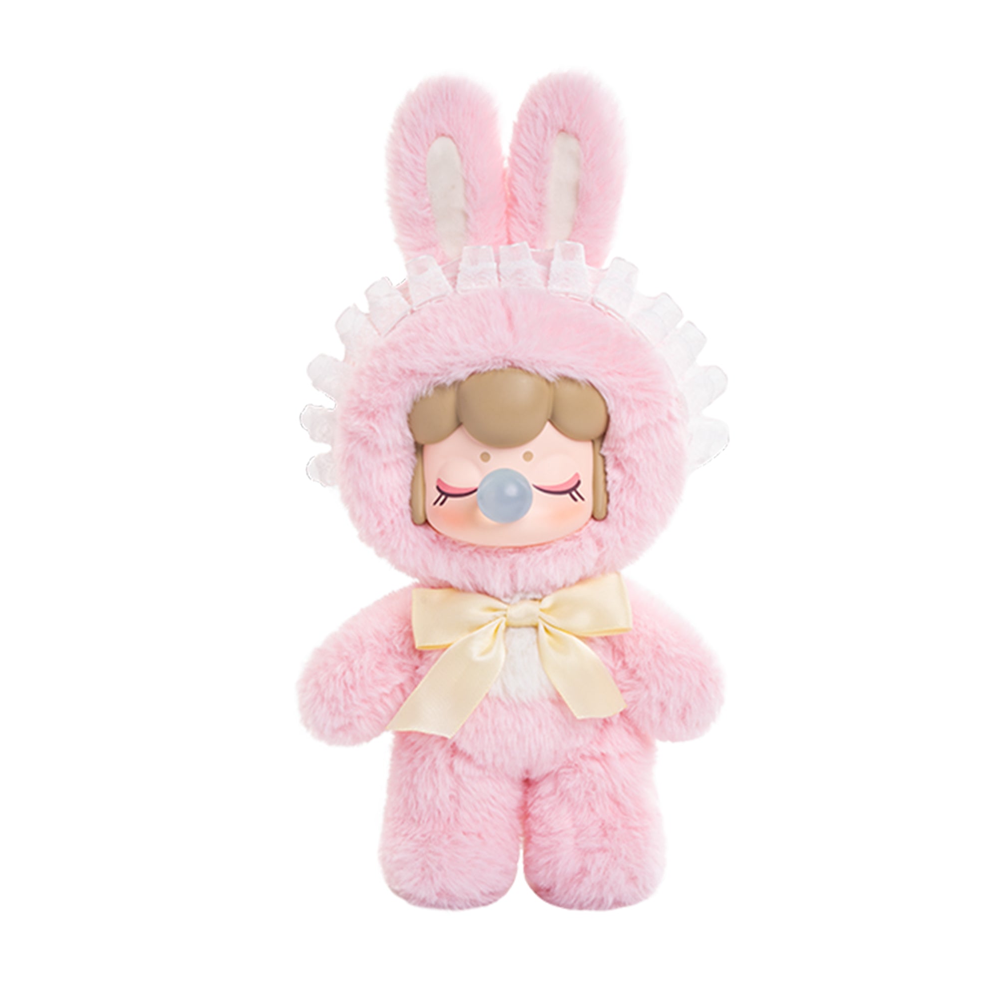 Nanci's Shining Bunny MNBXX pink bunny plush doll on a white background