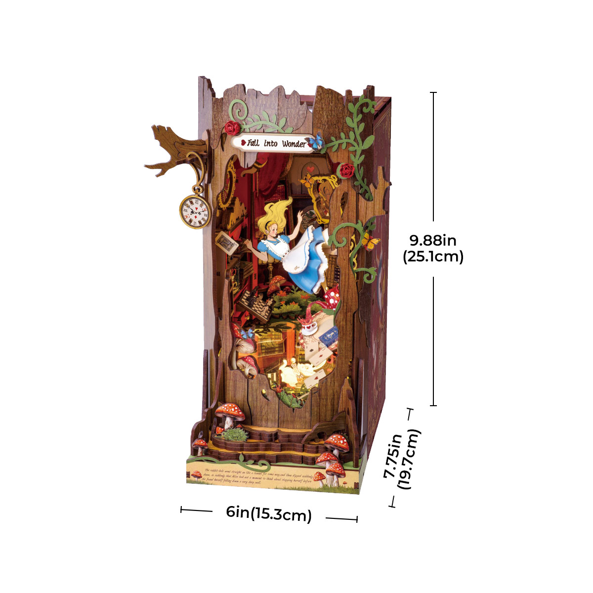 Fall into Wonder TGB12 size graphic, 6x7.75x9.88in, 15.3x19.7x25.1cm finished model