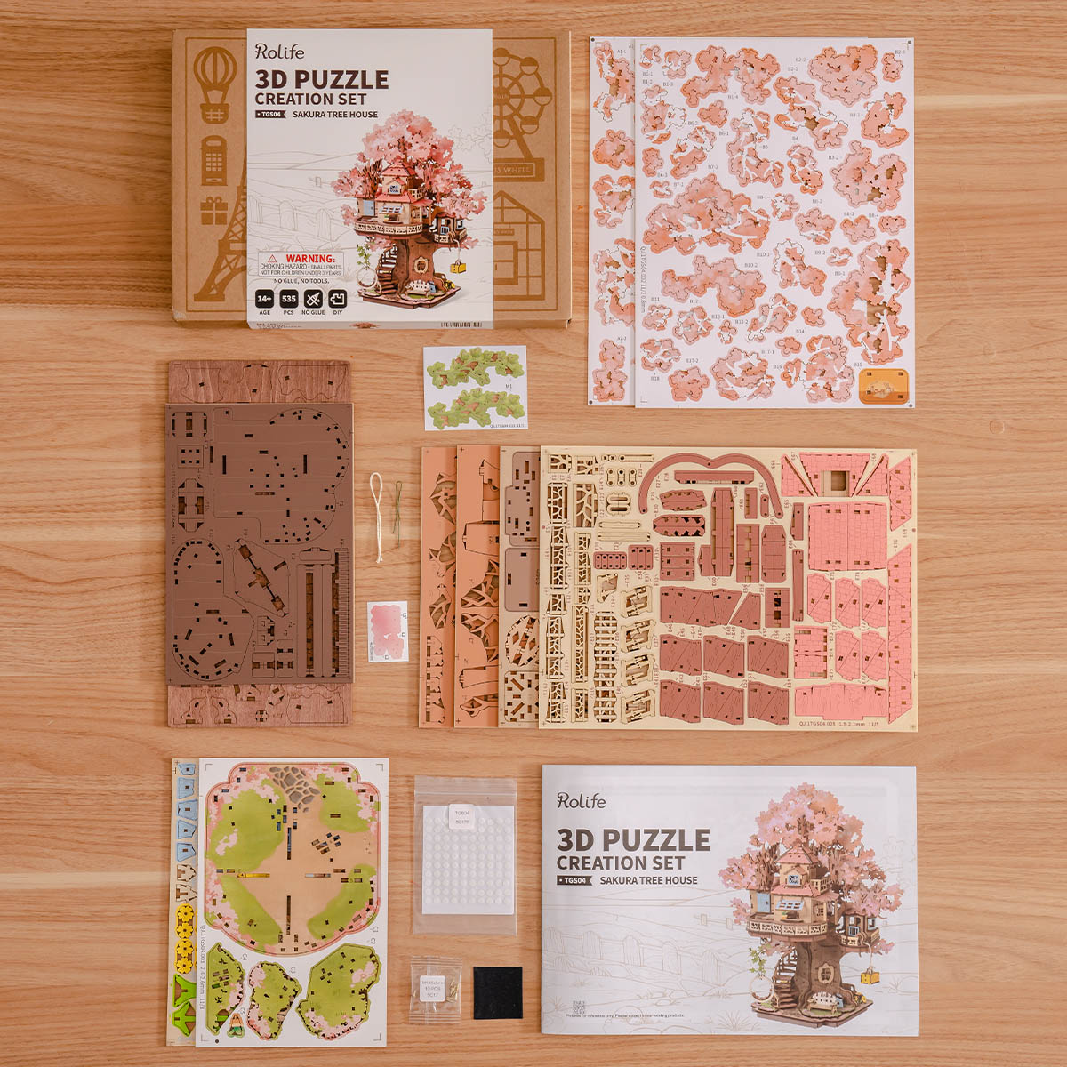 Rolife 3D Wooden Puzzle - Sakura Tree House TGS04 detail view