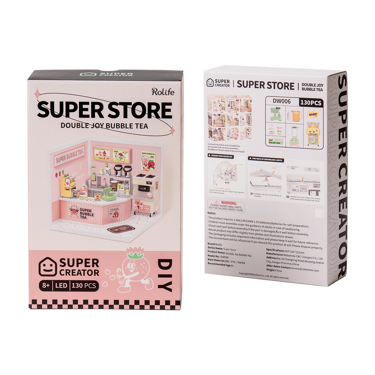 Rolife Double Joy Bubble Tea Super Creator Miniature House DW006 product package