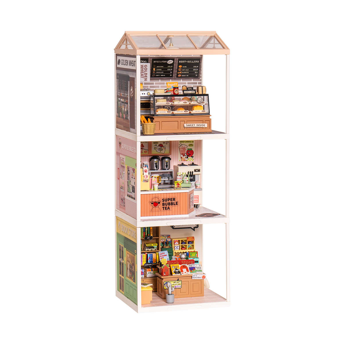 Rolife Super Creator - Super Store Series four-store grid display scene
