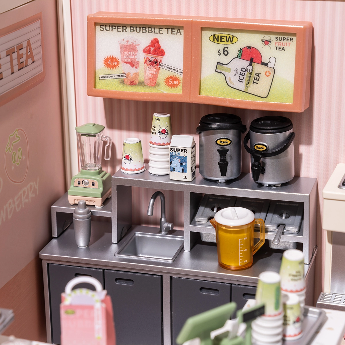 Rolife Double Joy Bubble Tea Super Creator Miniature House DW006 unreadable image placeholder from source file