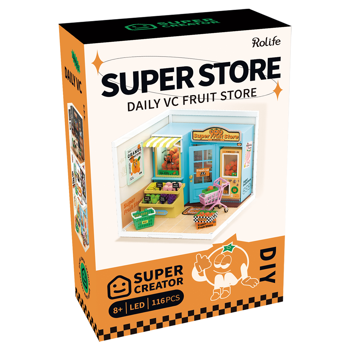 Rolife Super Fruit Store Super Creator Miniature House DW003 product package box