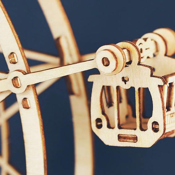 Rolife Modern Music Box - Gaint 3D Wooden Puzzle - Ferris Wheel TGN01 ferris wheel cabin detail close-up