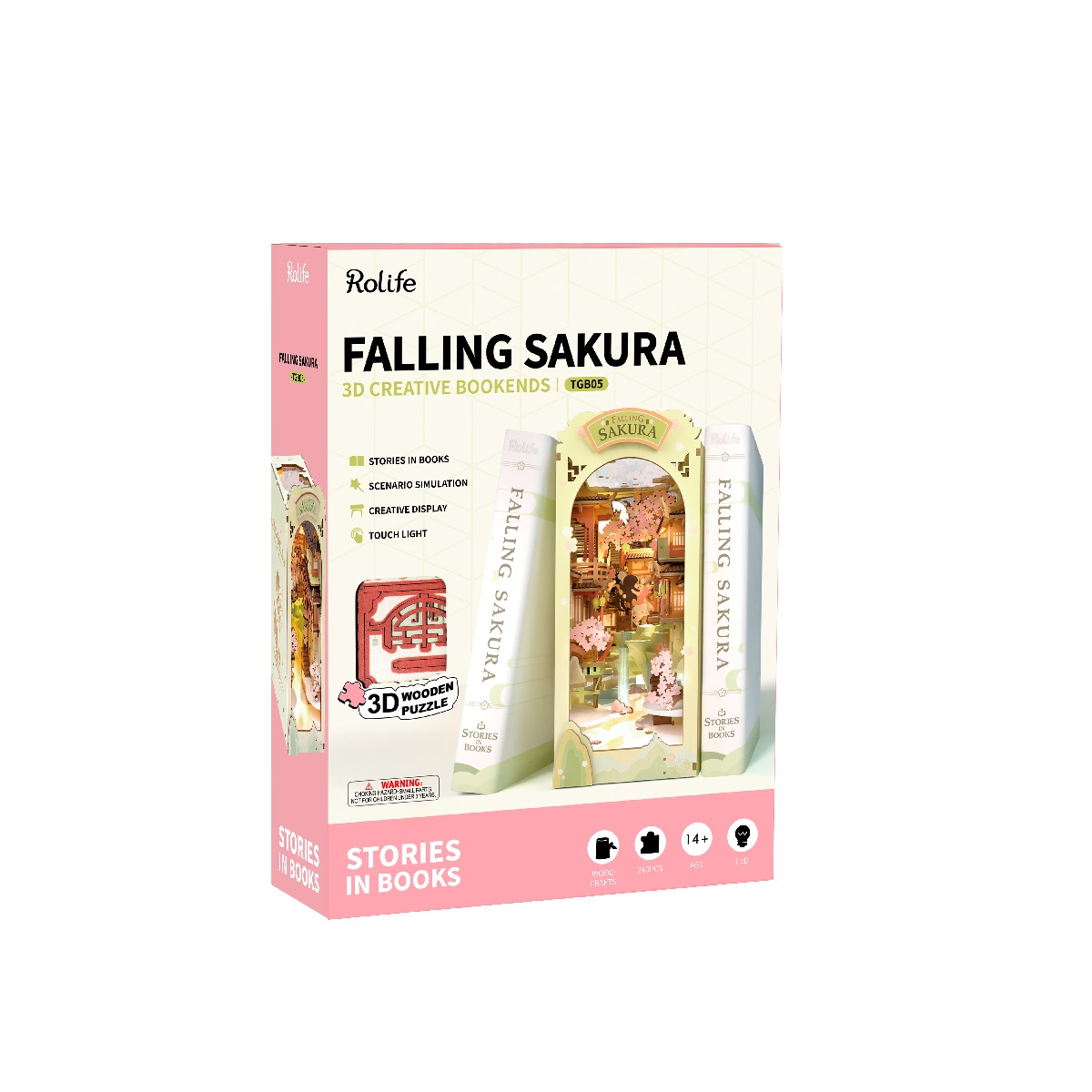 Rolife DIY Book Nook Kit - Falling Sakura TGB05 product package side view