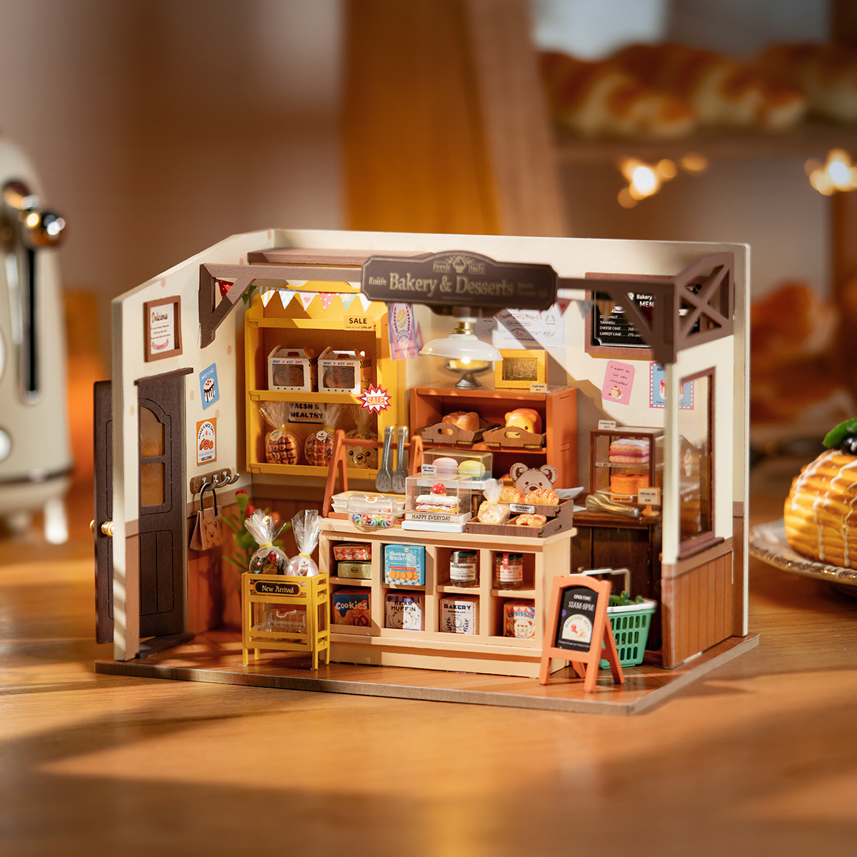 Rolife DIY Miniature House - Becka's Baking House DG161 tabletop display scene